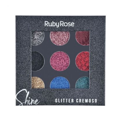 Paleta de Glitter Shine Black Ruby Rose HB-8407-B