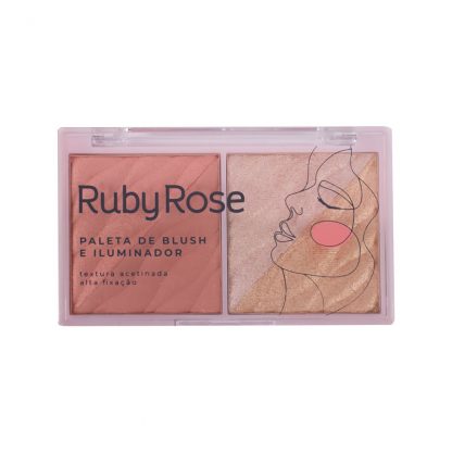 Paleta de Blush e Iluminador Cor 2 Ruby Rose HB-7533-2