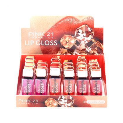 Lip Gloss Glitter Incolor Pink 21 CS-4128 Atacado