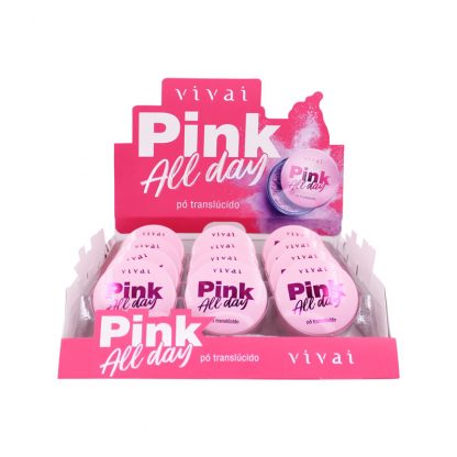 Pó Translúcido Pink All Day Vivai V-1101 Atacado