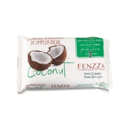 Toalha Umedecida de Limpeza Facial Coconut Fenzza FZ-51016